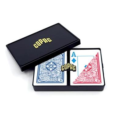 Imagem de Copag 4-Color Legacy Design 100% Plastic Playing Cards, Poker Size Jumbo Index Red/Blue Double Deck Set