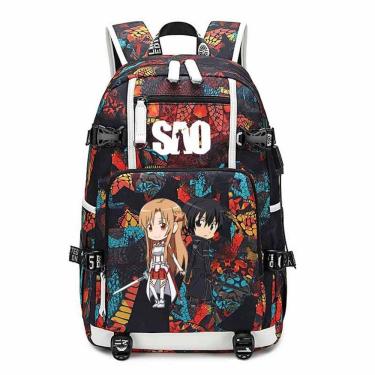 Imagem de Mochila Sword Art Online Yuuki Asuna Cartoon Kids School