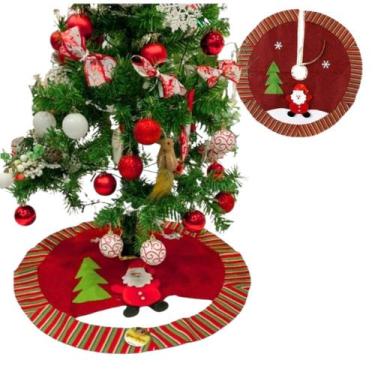 Imagem de Saia para Árvore de Natal 60cm luxo tapete, base redonda enfeite decor