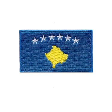 Imagem de Ruoming 1 PÇ Bandeira Multinacional 1 Patches Passar ou Costurar Bordado Tático Militar Nacional Remendo Multinacional (Kosovo)
