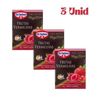 Imagem de Kit 3 Chás Frutas Vermelhas Dr. Oetker Flores E Frutas 30g