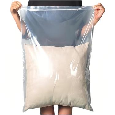 Imagem de 16 sacos de armazenamento grandes de 5 galões de plástico com zíper 45,7 x 61 cm, bolsa de armazenamento recarregável transparente