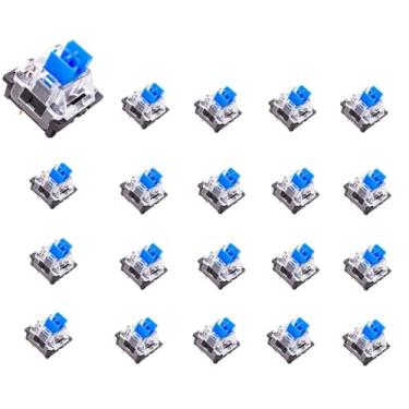 Imagem de OUTEMU Interruptores, interruptores 3 pinos/lineares pesados/60 g de força/RGB/à prova de poeira para teclado mecânico - compatível com interruptores Cherry MX (variações de cor-tamanho) (azul, 110
