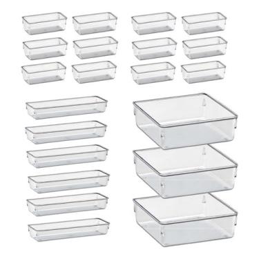 Imagem de Organizador Multiuso Modular Gavetas Acrilico Cristal e Fume(Cristal)
