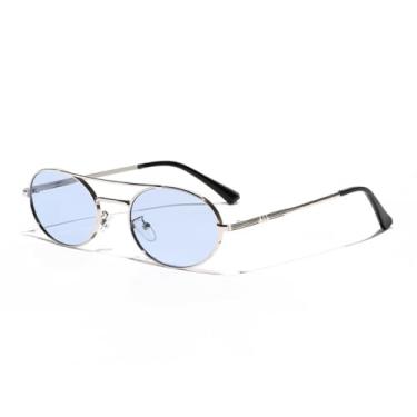 Imagem de JRLLFD Óculos de sol de metal da moda para mulheres, estilo punk, oval, masculino (2)