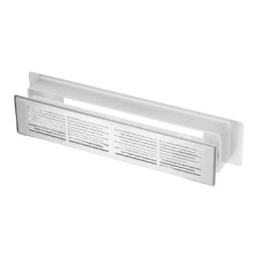 Imagem de PATIKIL Tampa de saída de ar de 7,2 x 1,5 polegadas, 2 peças de plástico resistente grade de ventilação dupla face ventilação porta grelha ventilação para armário porta guarda-roupa piso de teto