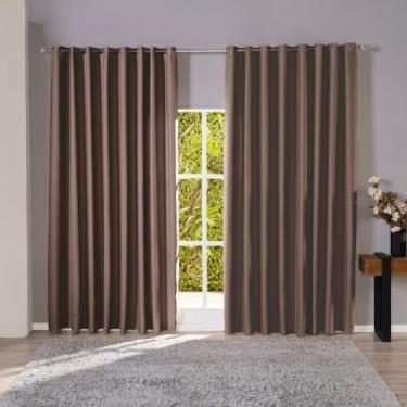 Imagem de Cortina Blackout para Sala - Tecido 100% Corta Luz Impermeável, Anti-Ruído e Privacidade, Ideal para Sala de Estar, Quarto e Escritório, Design Elegante e Durável (Tabaco,2,80 x 1,40 m)