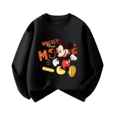 Imagem de Camiseta Infantil Preta De Manga Longa Com Estampa Do Mickey Casual Es