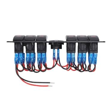 Imagem de Hyuduo Painel de Interruptor Rocker de 6 Gangues Com Voltímetro Digital e Retroiluminação Vermelha, Design Pré-cabeado, Classificação de Corrente de 20A para Veículos DC, Ideal para