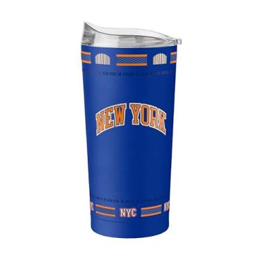 Imagem de FANMATS Copo de aço inoxidável NBA New York Knicks City Edition 590 ml – Acabamento em pó de parede dupla isolado e durável - Design City Edition, mantém as bebidas quentes e frias por horas