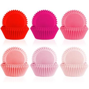Imagem de 600 peças de forros de cupcake de dia dos namorados romântico colorido rosa vermelho papel formas de assar tamanho padrão formas de muffin capas de panificação para decorações de férias, artigos de