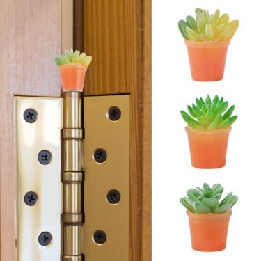 Imagem de UFURMATE 3 peças de decoração de casa com cabeça de dobradiça, mini dobradiça suculenta magnética, enfeite decorativo criativo em vaso de plantas dobradiças ímãs de cabeça ornamentos