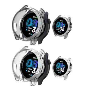 Imagem de Pacote com 2 capas para COROS PACE 4, capa NOUKAJU Smartwatch TPU, fácil de instalar, à prova de quedas, macia, capa protetora para smartwatch COROS PACE 4 (preto transparente + transparente)