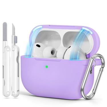 Imagem de MCTOPZO Capa para AirPods Pro 3 com trava magnética, capa protetora de silicone para Apple AirPods Pro 3ª geração com kit de limpeza, capa para AirPod Pro 3 2025 com chaveiro para mulheres e homens