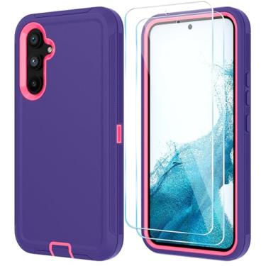 Imagem de ONOLA Capa de telefone para Samsung Galaxy S23 com protetor de tela HD, resistente, à prova de choque e à prova de quedas, capa de telefone de 3 camadas para Galaxy S23 de 6,1 polegadas, roxo rosa