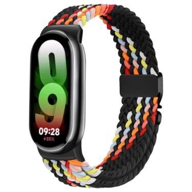 Imagem de Issinlky Pulseira trançada de nylon compatível com Xiao Mi Band 8/9/10, pulseira elástica de substituição para mulheres e homens