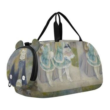 Imagem de Auguste Renoir Bolsa de viagem para meninas, pintura de piano, bolsa de viagem para crianças, bolsa de viagem para meninos, academia, bagagem infantil, Pintura a óleo Auguste Renoir, Clássico