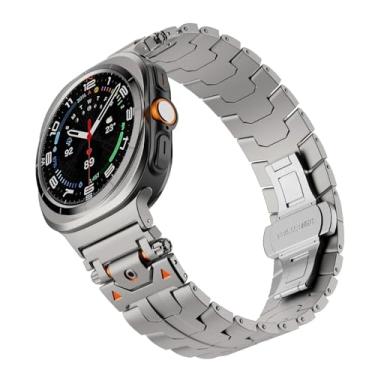 Imagem de KAVJU Pulseira luxuosa de aço inoxidável para Samsung Galaxy Watch Ultra de 47 mm de metal sem lacunas para Galaxy Watch 47 Ultra, Watch 7 Ultra, Ágata