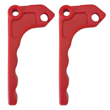 Imagem de JHJEWH 2 peças 731-06113 peça de substituição do gatilho de controle de direção do soprador de neve, peça do fabricante do equipamento original vermelha, gatilho de substituição OEM para soprador de