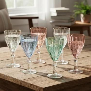 Imagem de Jogo Taças Dominic Borda Dourada Colorida 275ml 6pc