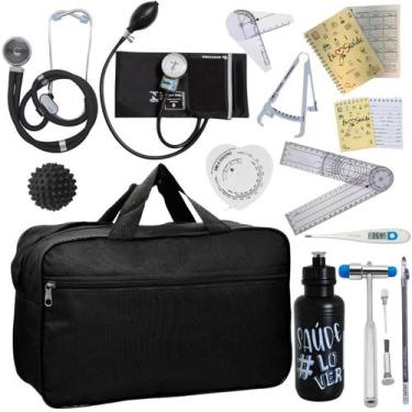 Imagem de Kit Bolsa Fisioterapia Acadêmico Martelo Buck Goniômetro Fita Imc - In