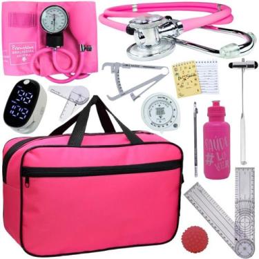 Imagem de Kit Bolsa Fisioterapia Acadêmico Martelo Buck Goniômetro Completo, Ros