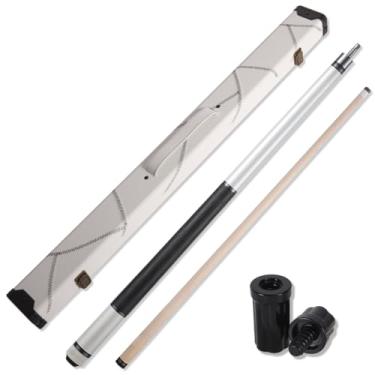 Imagem de Teekerwang Bastão de taco de bilhar de 147 cm, 2 peças, bastões de sinuca de 538 g, ponta de 12,5 mm, tacos de sinuca de madeira de bordo canadense, adequado para bares, clubes, esportes de mesa de