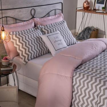 Imagem de Kit Edredom Mimo Queen 07 Peças - Cinza - 100% Poliéster - 80% Algodão