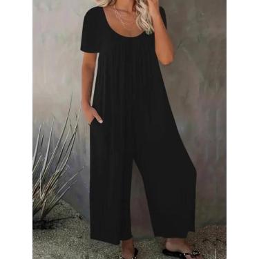 Imagem de Macacão De Verão plus Size Feminino 0XL-5XL, Macacão Casual De Cor Sól