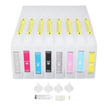 Imagem de Kit de cartuchos de tinta recarregáveis, cartuchos de tinta vazios, design transparente, fácil de usar para impressoras Stylus Pro 7800 9800, pacote com 8