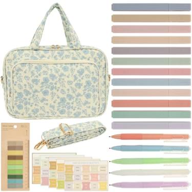 Imagem de Capa bíblica para homens e mulheres, capa bíblica grande com alças de ombro, bolsa de transporte de bíblias, kit de materiais de estudo com 75 abas bíblicas, 12 marcadores de texto presentes