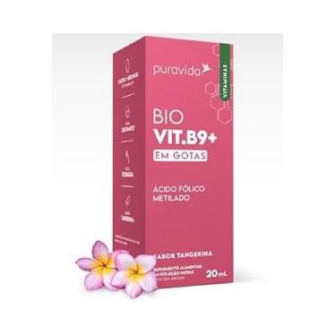Imagem de Vitamina B9 (Metilfolato) Liquido de 20 ml Sabor Tangerina-Pura Vida