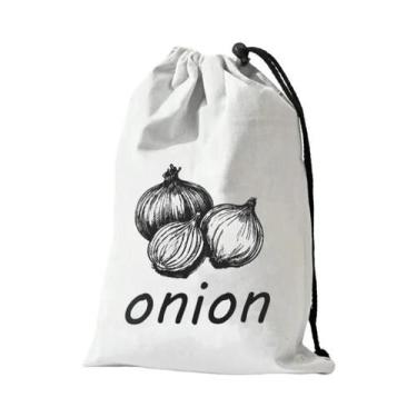 Imagem de Sacos De Armazenamento De Vegetais Com Cordão Para Alho E Cebola, Com 