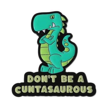 Imagem de Broches De Esmalte Com Tema De Dinossauro Cartoon Com Chapéu De Cowboy