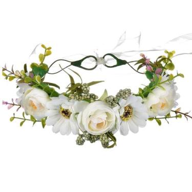 Imagem de Bandana Flower Wreath Halo Floral Crown Garland - YnimioAOX