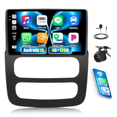 Imagem de [4 + 128 G] Rádio estéreo para carro Android 15 para Dodge RAM 1500/2500/3500 2002-2005 com carro sem fio e Android Auto, rádio de carro de 9 polegadas com link espelhado Bluetooth FM/RDS WiFi GPS EQ