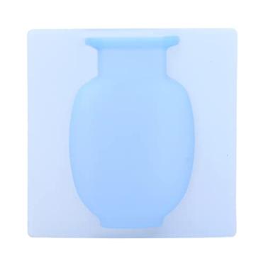 Imagem de SIWOTED Vaso de silicone para casa, escritório, salão de beleza, portátil, reutilizável, montado na parede, decoração de vaso de flores (Azul)