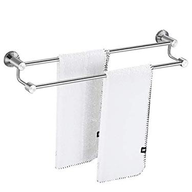 Imagem de LUCEAE Toalheiro à prova de ferrugem, toalheiro de barra dupla no banheiro, cozinha e hotel, barra de toalha impermeável montada na parede/40 cm