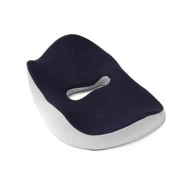 Imagem de Aramox Almofada de Assento de Espuma Viscoelástica, Design Ergonômico para Alívio de Pressão e Melhoria de Postura Com Suporte Em Forma de W, para Cadeira de Escritório Cadeira de Mesa (azul escuro)