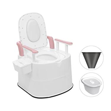 Imagem de U5GAAALPPQ9 Cômoda de vaso sanitário removível portátil idoso grávida kit de assento de barril casa banheiro viagem sanitários com 2 baldes para acampamento RV barco (cor: Tamanho: 1)