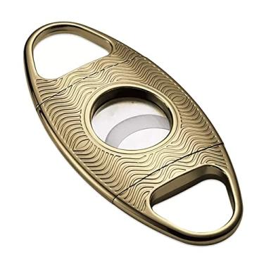 Imagem de Cortador de charutos Feiyx, cortadores de charutos portáteis, cortador de charutos engrossado portátil de aço inoxidável, perfeito para uso por amantes de charutos (cor: Ouro)