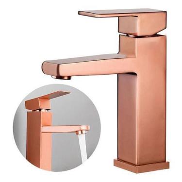 Imagem de Torneira Banheiro Rose Luxo Monocomando Inox 304 Escovado - Brinovar
