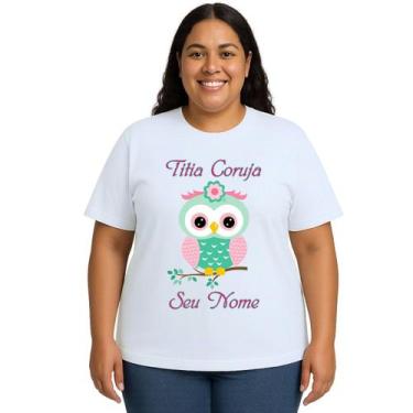 Imagem de Camiseta Titia Coruja Verde Galho Estampa Personalizada - Use P4, Bran