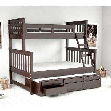 Imagem de Treliche com Cama de Casal 3 Gavetas Madeira Macica Saraiva