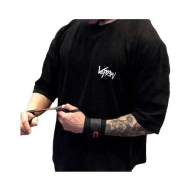 Imagem de Camiseta Masculina Oversize De Algodão Com Gola Redonda E Manga Curta 