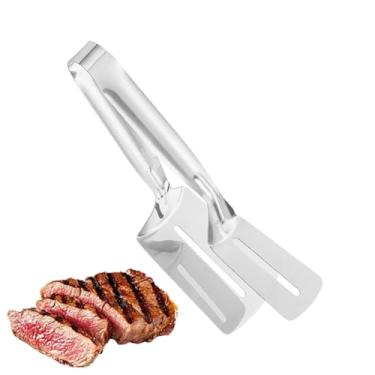 Imagem de Pinça para churrasqueira de aço inoxidável - Pá antiaderente de metal com longo | Espátula de alimentos para servir - para churrasco, bife, peixe, hambúrguer, pizza, pão, tortas de panqueca