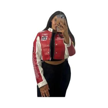 Imagem de Jaqueta Feminina Y2K Cropped Estilo Hipster Com Estampa De Letras E Pa