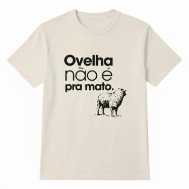 Imagem de Camiseta Unissex Ovelha Não É Pra Mato 100 algodão Camisa Masculina Fe