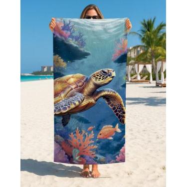Imagem de Toalha Banho E Praia Oceano Vida Marinha Premium 70x140 Cm - Use Thuco