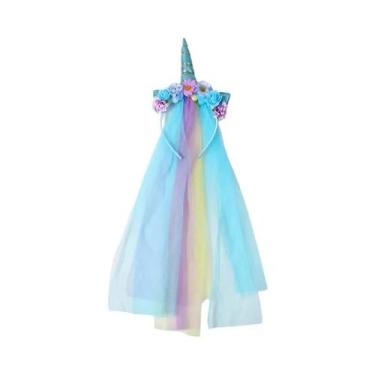 Imagem de Chapéu De Aniversário Com Glitter De Unicórnio Para Meninas, Tiara De 